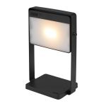 Nordlux Tafellamp Saulio Aluminium Zwart 3.5W 200lm - 830 Warm Wit | IP44 - 3-Staps Dimbaar - Solar